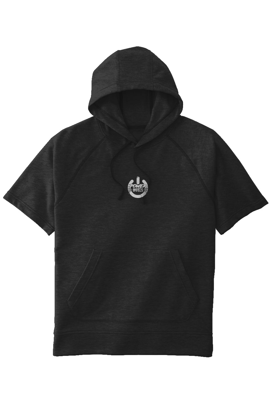SHort Sleeve Power Button Hoodie (Black)